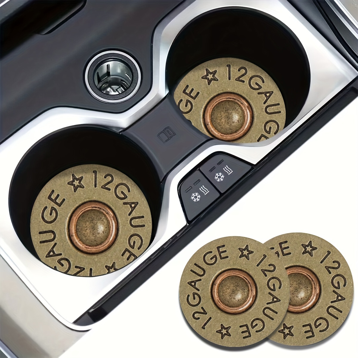 Leatherwork Table - Confezione da 2 sottobicchieri per auto