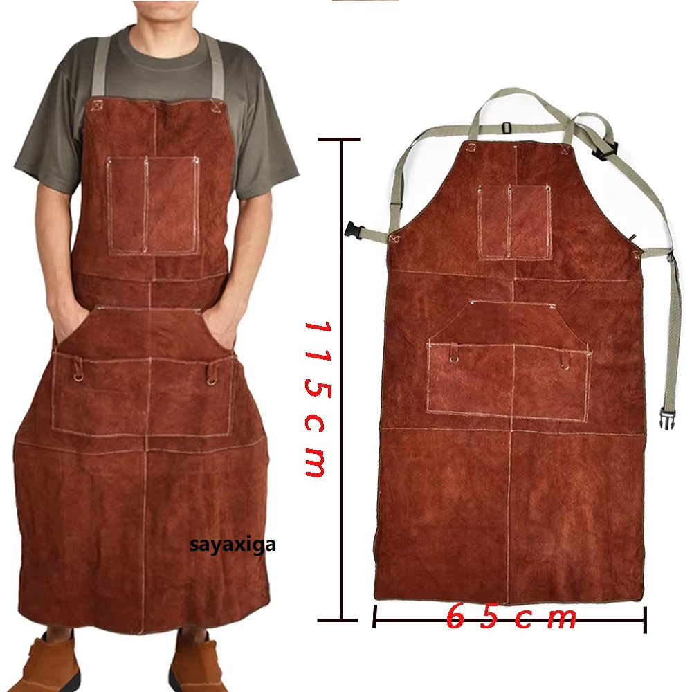 Leather Work Overalls - Grembiule per tuta da saldatura in