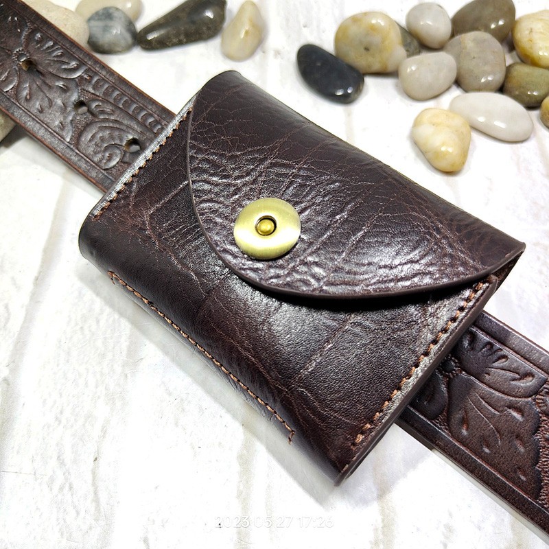 Leatherwork Fasteners - Blongk Mini marsupio sottile cintura in