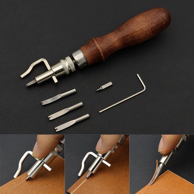 Leatherwork Edge Beveler - Kit 7 in 1 Professionale per