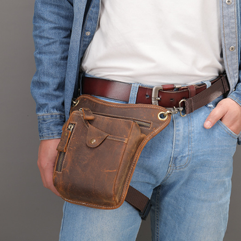 Leatherwork Fasteners - Marsupio vintage in pelle Pu Borsa