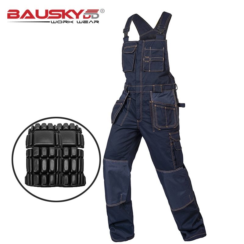 Leather Work Overalls - Salopette da lavoro multitasche da uomo