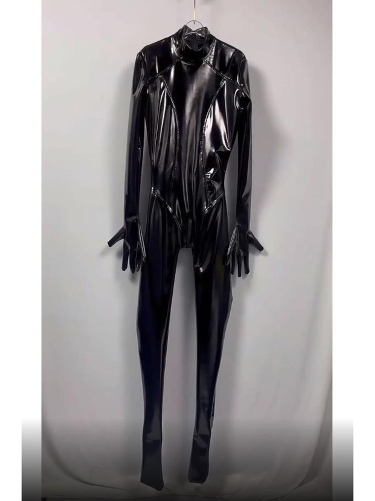 Wet Look PVC Catsuit Shiny PU  - Leather Work Overalls recensione e prezzo