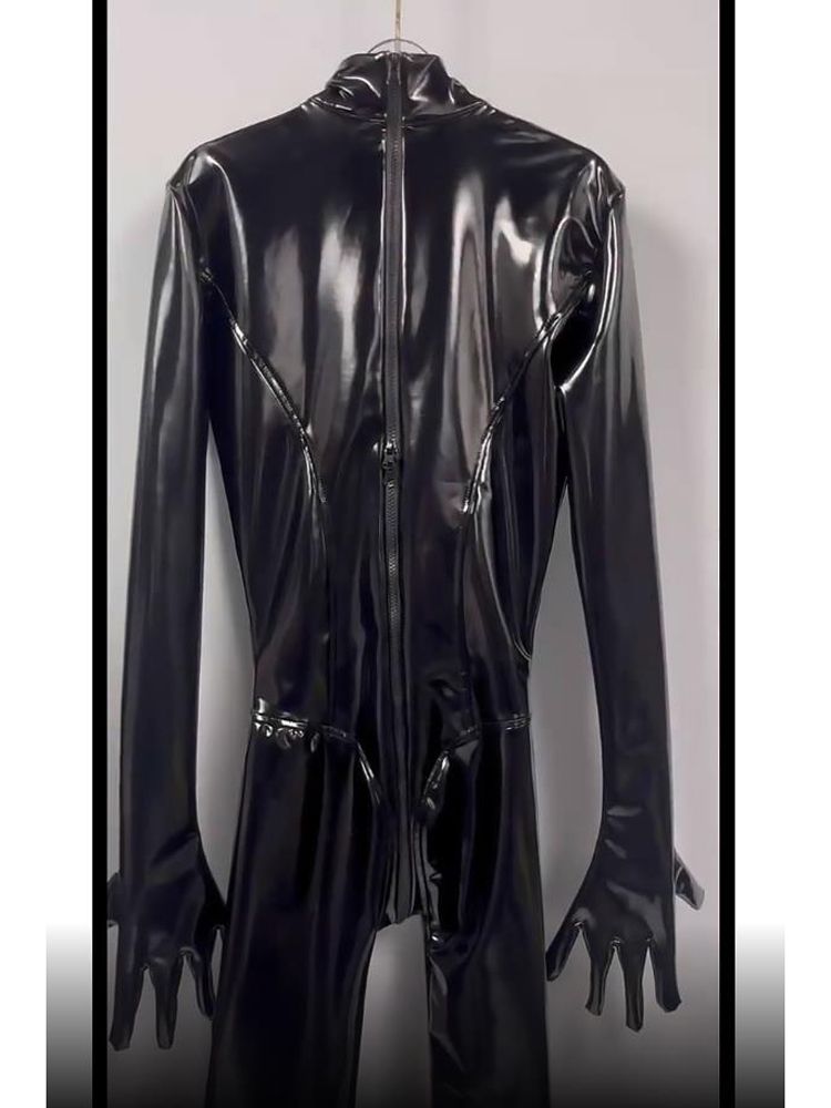 Wet Look PVC Catsuit Shiny PU  - Leather Work Overalls recensione e prezzo